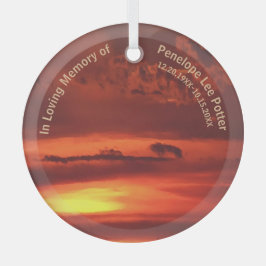 Adorno De Cristal Naranja Sunrise Memorial Keepsake Suncatcher