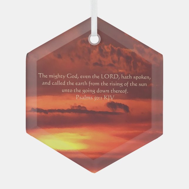 Adorno De Cristal Naranja Sunrise Scripture Suncatcher Glass Ornamen (Anverso)