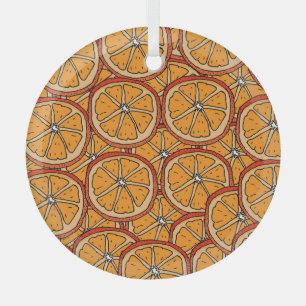 Adorno De Cristal Naranjas de mano arrastrada: sin inconvenientes