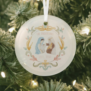 Adorno De Cristal Natividad de los Navidades cristianos acuarelas