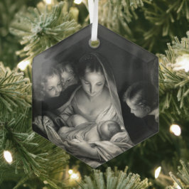 Adorno De Cristal Natividad Niño Jesús Virgen María Angels Navidades