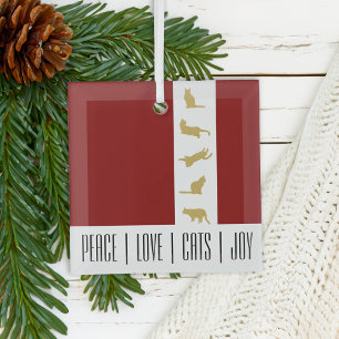 Adorno De Cristal Navidad Chic Moderna Rojo Blanco y Dorado para Ama