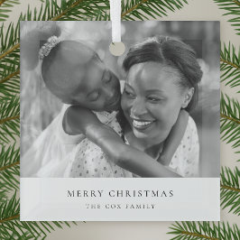 Adorno De Cristal Navidad Minimalista simple foto en blanco y negro