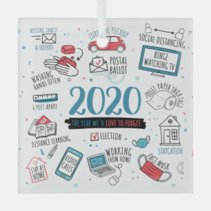 Adorno De Cristal Navidades 2020 Pandemia conmemorativa