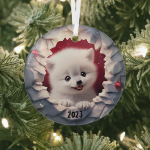 Adorno De Cristal Navidades Baby White Fox