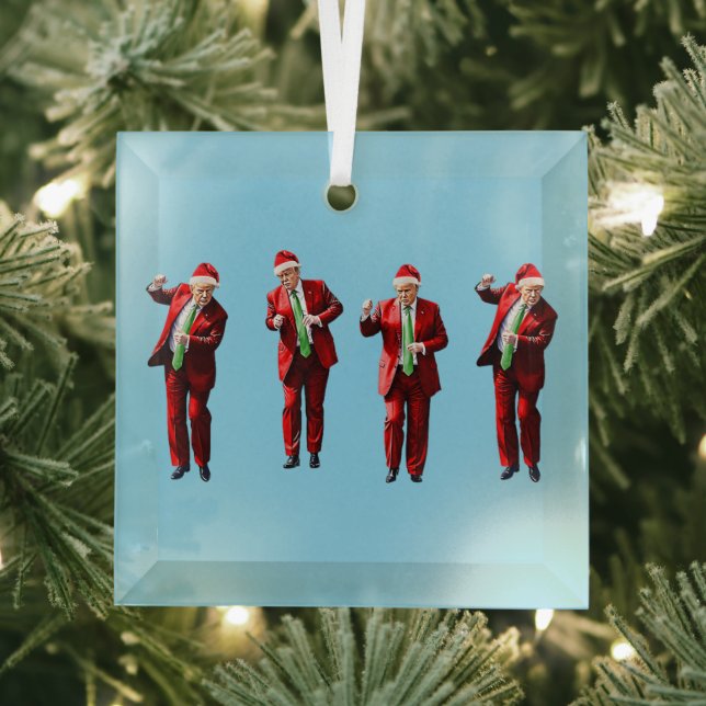 Adorno De Cristal Navidades bailarines de Donald Trump MAGA (in situ)