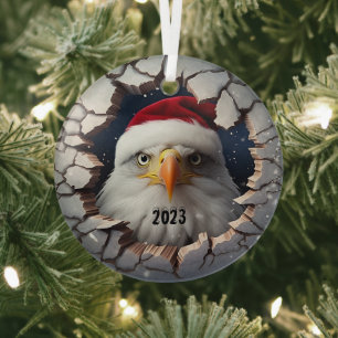 Adorno De Cristal Navidades Bald Eagle