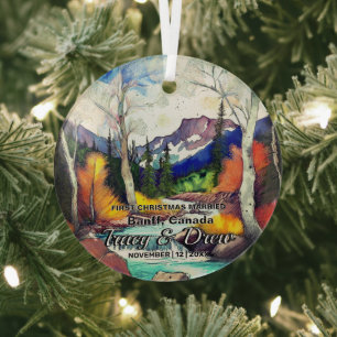 Adorno De Cristal Navidades Banff Canada Matrimonio Maximalista Pare
