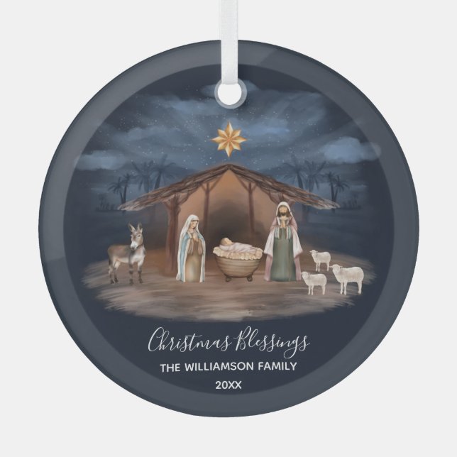 Adorno De Cristal Navidades bendiciendo a la nación cristiana (Anverso)