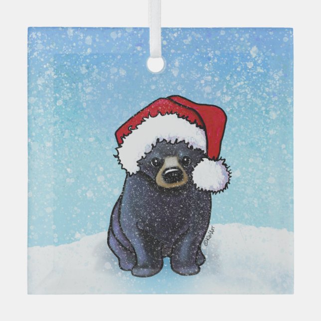 Adorno De Cristal Navidades Black Bear Cub (Anverso)