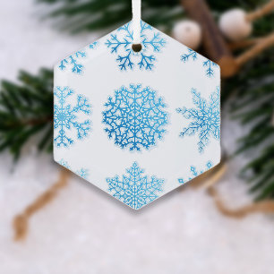 Adorno De Cristal Navidades blancos con copos de nieve