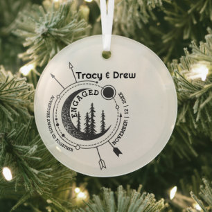 Adorno De Cristal Navidades Compromiso de la pareja de flechas de la