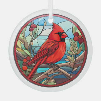 Adorno De Cristal Navidades conmemorativos del Cardenal Rojo de imit
