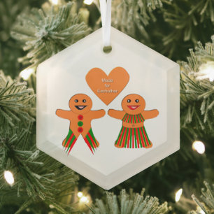 Adorno De Cristal Navidades Cuidados Gingerbread Pareja