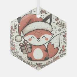 Adorno De Cristal Navidades Cute Fox