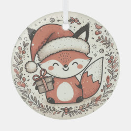 Adorno De Cristal Navidades Cute Fox