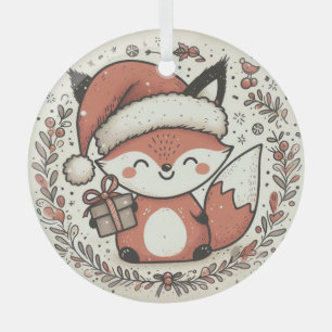 Adorno De Cristal Navidades Cute Fox
