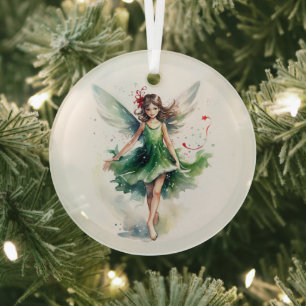 Adorno De Cristal Navidades de acuarela
