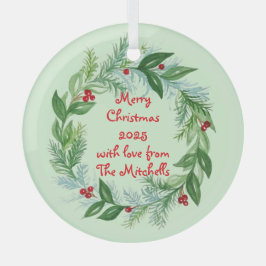 Adorno De Cristal Navidades de acuarela pintados a mano