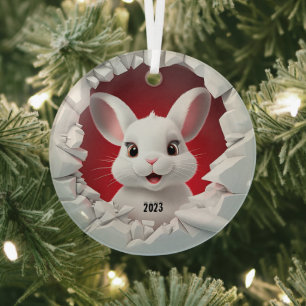 Adorno De Cristal Navidades de Baby Whit Rabbit