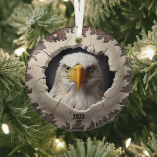 Adorno De Cristal Navidades de Bald Eagle