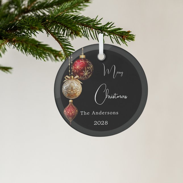 Adorno De Cristal Navidades de baubles de oro rojo negro (Subido por el creador)