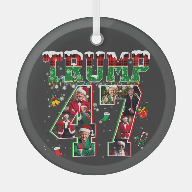 Adorno De Cristal Navidades de Donald Trump 47° presidente 2024 Sant (Anverso)