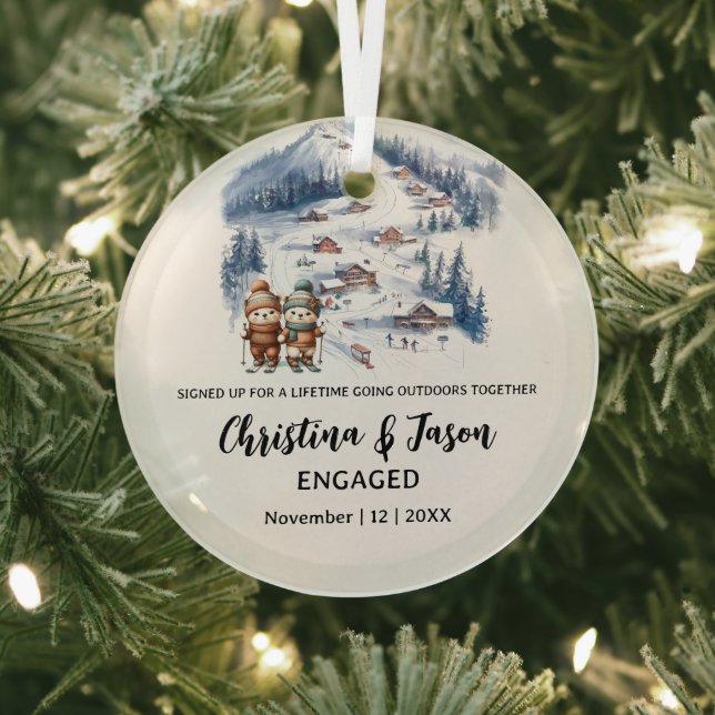 Adorno De Cristal Navidades de esquiar de montaña Participación Pare (in situ)