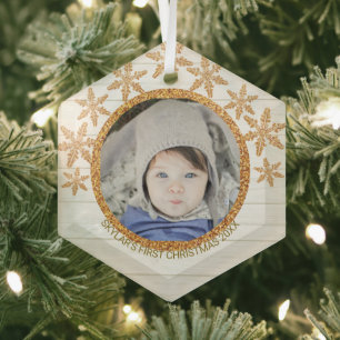 Adorno De Cristal Navidades de fotografía de la ronda de Moda de co