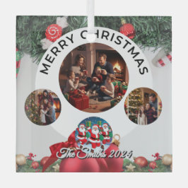 Adorno De Cristal Navidades de fotografía familiar divertidos, educa