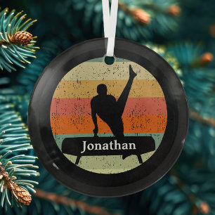 Adorno De Cristal Navidades de gimnasia masculina de gimnasta mascul
