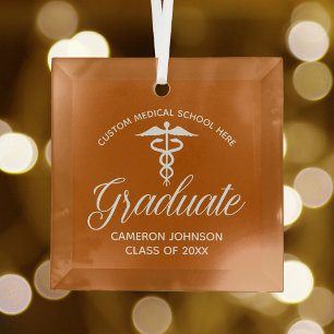 Adorno De Cristal Navidades de graduación de la Escuela de Medicina