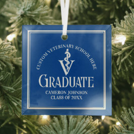 Adorno De Cristal Navidades de graduación de la Escuela Veterinaria 