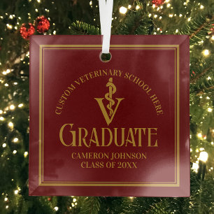 Adorno De Cristal Navidades de graduación de la Escuela Veterinaria 