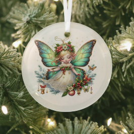 Adorno De Cristal Navidades de hadas mariposa