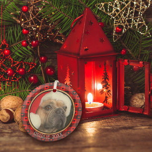 Adorno De Cristal Navidades de Mascotas de perro Personalizado de bú