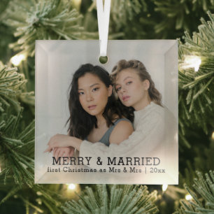 Adorno De Cristal Navidades De Matrimonio Y Casados Personalizados
