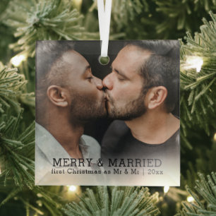 Adorno De Cristal Navidades De Matrimonio Y Casados Personalizados