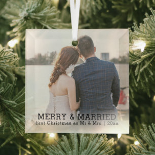 Adorno De Cristal Navidades De Matrimonio Y Casados Personalizados