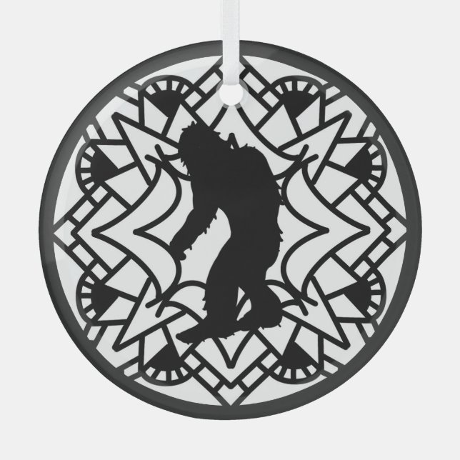 Adorno De Cristal Navidades de Merry Squatch-mas Bigfoot (Anverso)