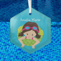 Navidades de Personalizados de Chica de Swim Team 