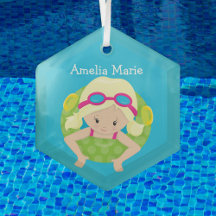 Navidades de Personalizados de Chica de Swim Team 