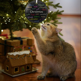 Adorno De Cristal Navidades de todo el mundo en círculo negro