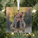 Adorno De Cristal Navidades de tus parejas románticas fotográficas<br><div class="desc">Hermosas Parejas 1.ª Foto Navidades Mostrada con la opción Ornamento de Vidrio.</div>