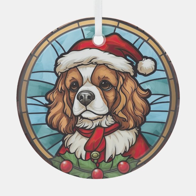 Adorno De Cristal Navidades de vidrio Cavalier King Charles Spaniel (Anverso)