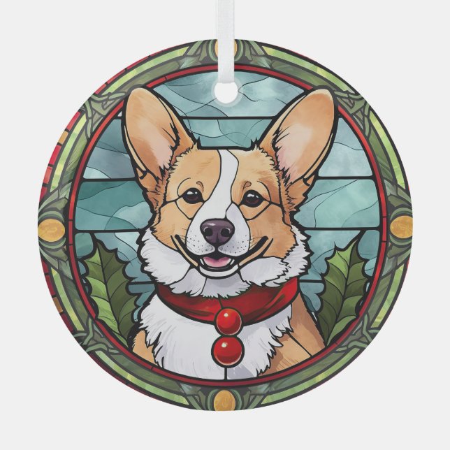 Adorno De Cristal Navidades de vidrio templado de Corgi (Anverso)