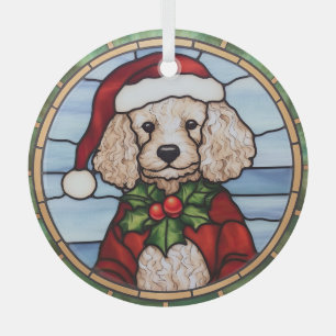 Adorno De Cristal Navidades de vidrio templado de Poodle
