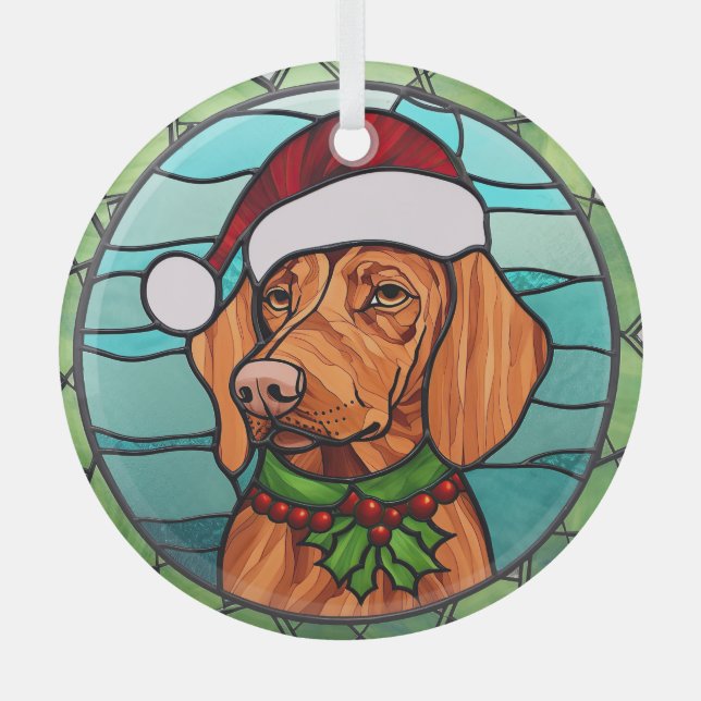 Adorno De Cristal Navidades de Vizsla Sained Glass (Anverso)