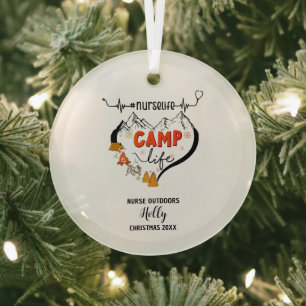 Adorno De Cristal Navidades Decoran Enfermera al aire libre Camp Adv