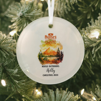 Adorno De Cristal Navidades Decoran Enfermera al aire libre Camp Adv